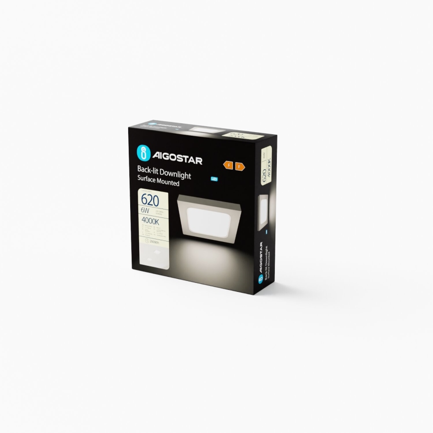 Aigostar - LED Stropna nadgradna svjetiljka LED/6W/230V 12,2x12,2 cm 4000K bijela