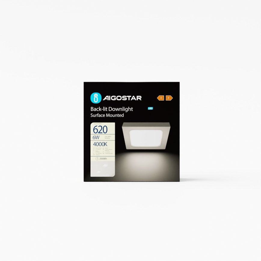 Aigostar - LED Stropna nadgradna svjetiljka LED/6W/230V 12,2x12,2 cm 4000K bijela