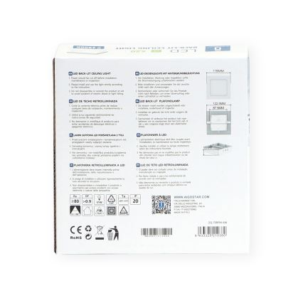 Aigostar - LED Stropna nadgradna svjetiljka LED/6W/230V 12,2x12,2 cm 6500K bijela
