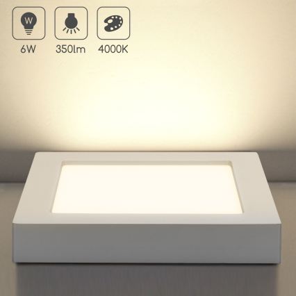 Aigostar - LED stropna nadgradna svjetiljka LED/6W/230V 4000K 12,2x12,2 cm bijela