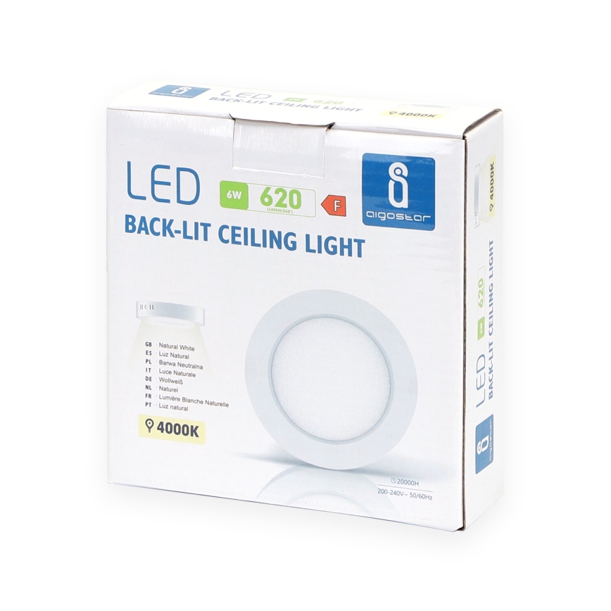 Aigostar - LED Stropna nadgradna svjetiljka LED/6W/230V pr. 12,3 cm 4000K bijela