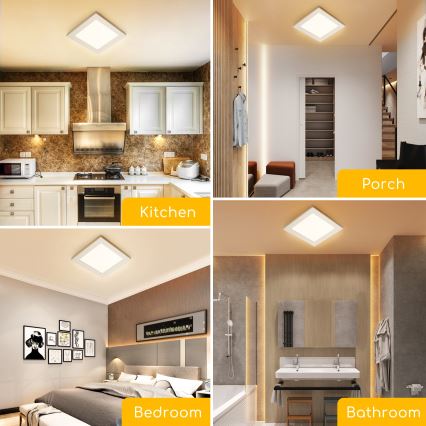 Aigostar - LED stropna nadgradna svjetiljka LED/9W/230V 3000K 12,2x12,2 cm bijela