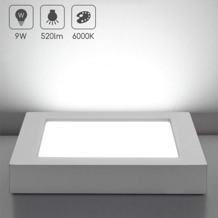 Aigostar - LED stropna plafonjera LED/9W/230V 6000K 12,2x12,2 cm bijela
