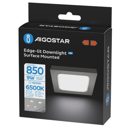Aigostar - LED stropna plafonjera LED/9W/230V 6000K 12,2x12,2 cm bijela