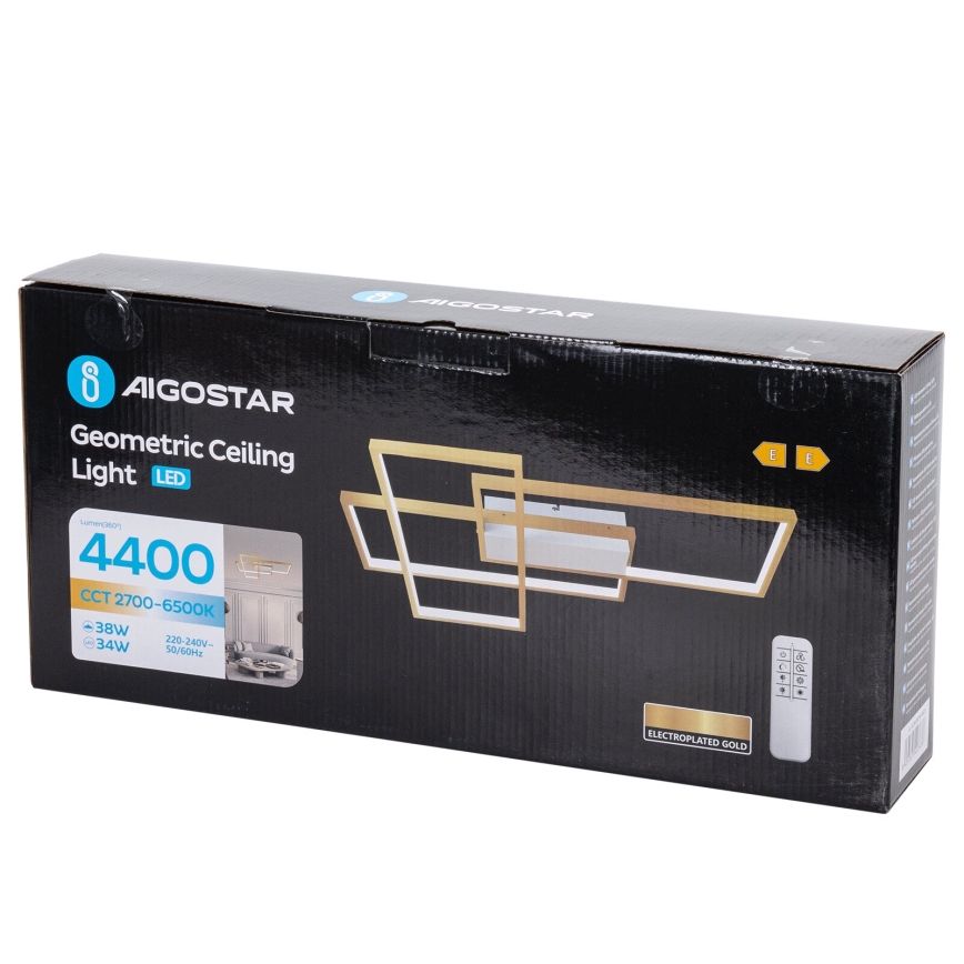 Aigostar - LED stropna svjetiljka s prigušivanjem LED/38W/230V 2700-6500K + daljinski upravljač