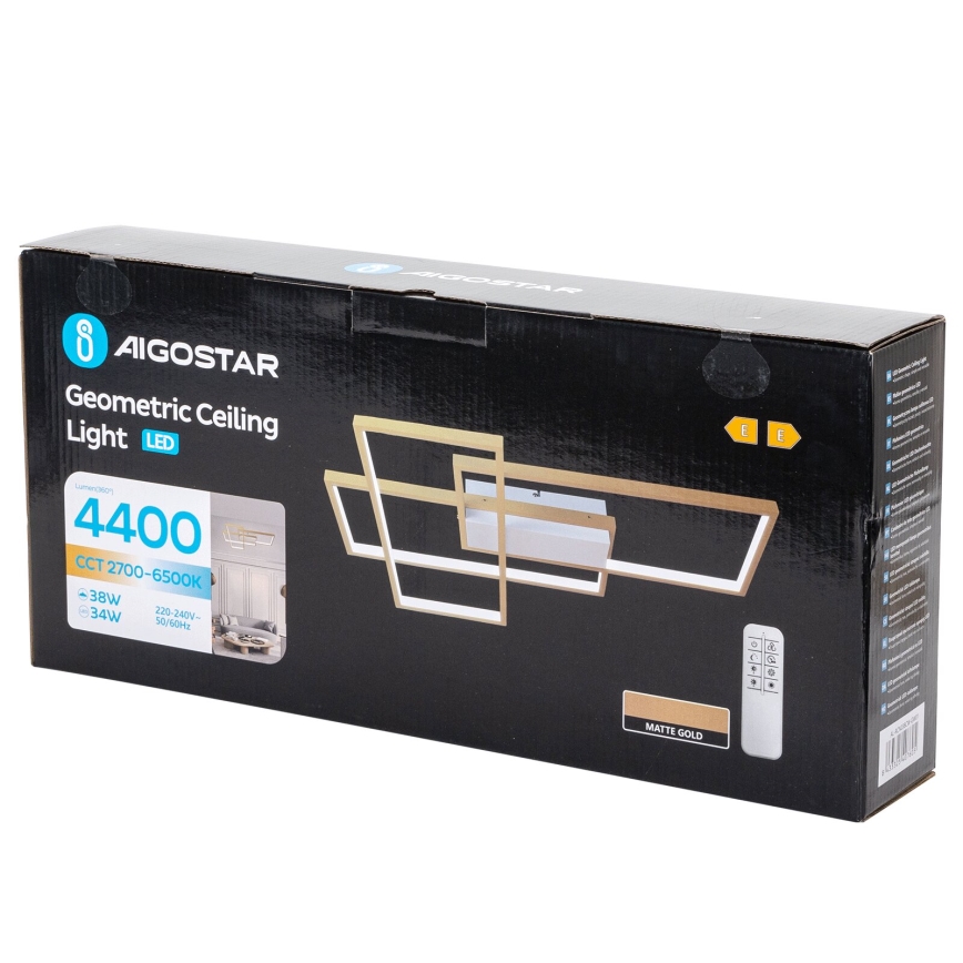Aigostar - LED stropna svjetiljka s prigušivanjem LED/38W/230V 2700-6500K + daljinski upravljač