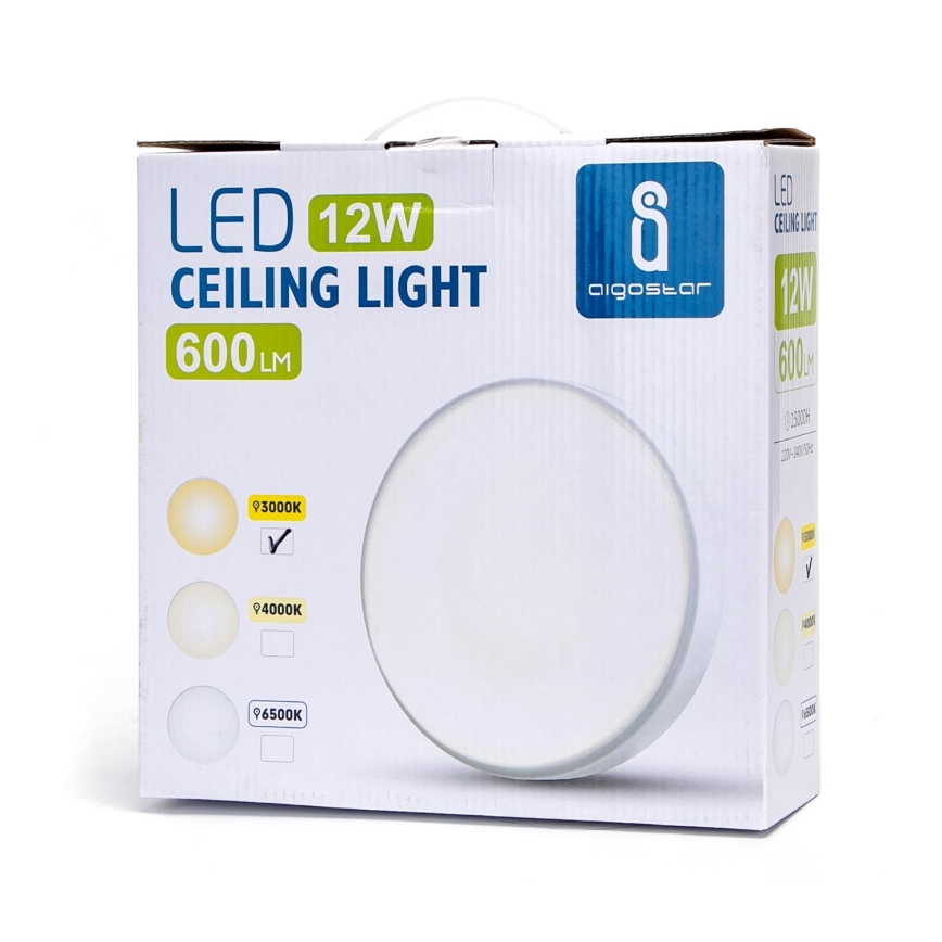 Aigostar - LED Stropna svjetiljka LED/12W/230V 3000K pr. 23 cm bijela