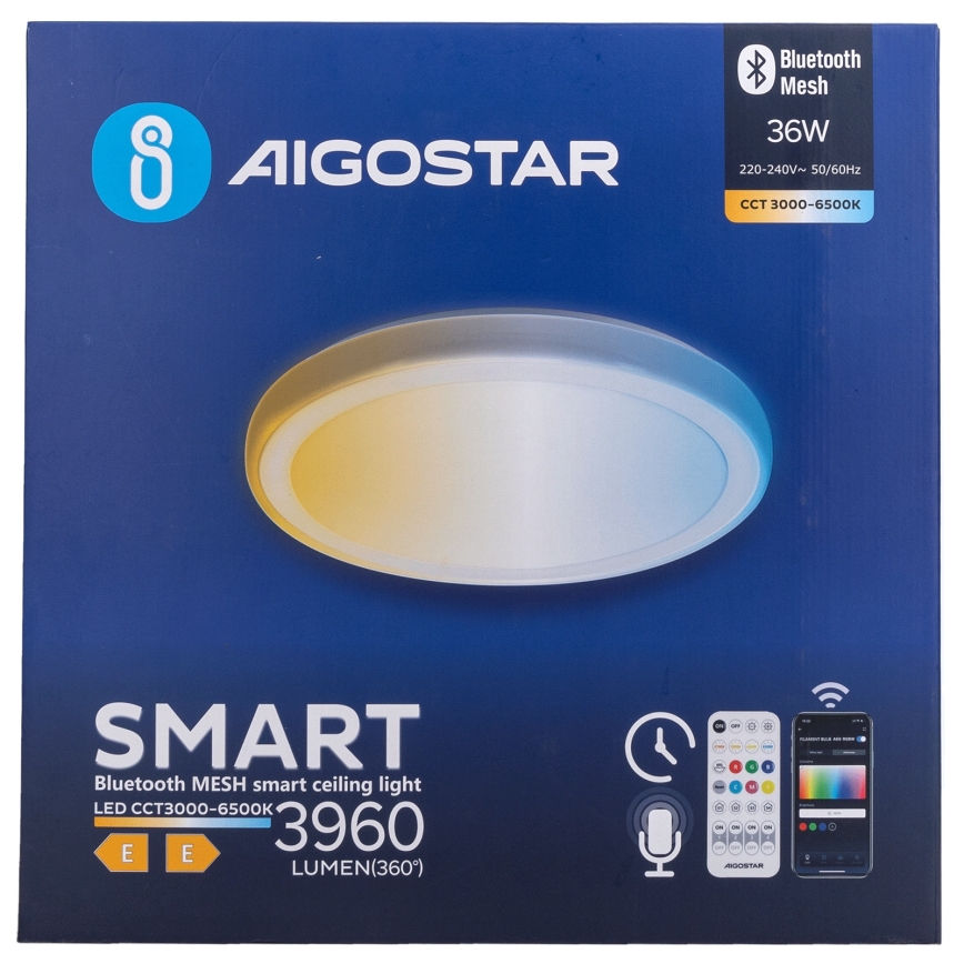 Aigostar - LED stropno svjetlo MESH s mogućnošću prigušivanja LED/36W/230V 3000-6500K Ø 49,5 cm + daljinski upravljač
