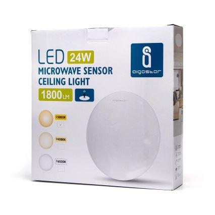 Aigostar - LED Stropna svjetiljka sa senzorom LED/24W/230V 3000K