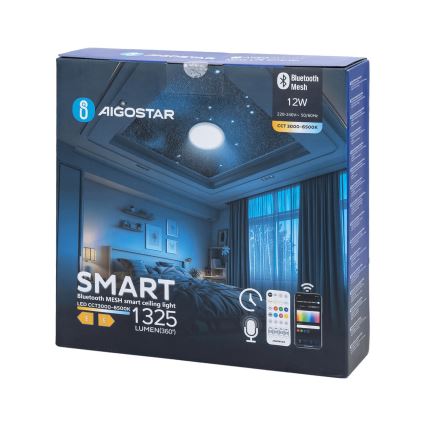 Aigostar - LED Prigušiva stropna svjetiljka za kupaonicu MESH Smart LED/12W/230V 3000-6500K IP44 + daljinski upravljač