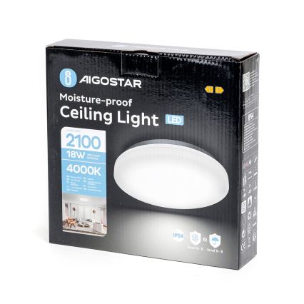 Aigostar - LED Stropna svjetiljka za kupaonicu LED/18W/230V 4000K IP54