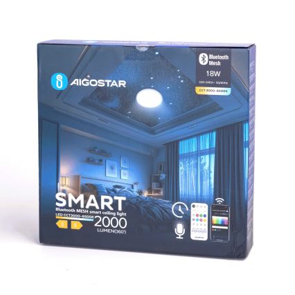 Aigostar - LED Prigušiva stropna svjetiljka za kupaonicu MESH Smart LED/18W/230V 3000-65000K IP44 + daljinski upravljač