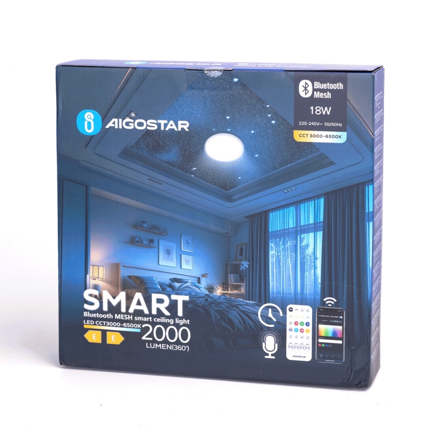 Aigostar - LED Prigušiva stropna svjetiljka za kupaonicu MESH Smart LED/18W/230V 3000-65000K IP44 + daljinski upravljač