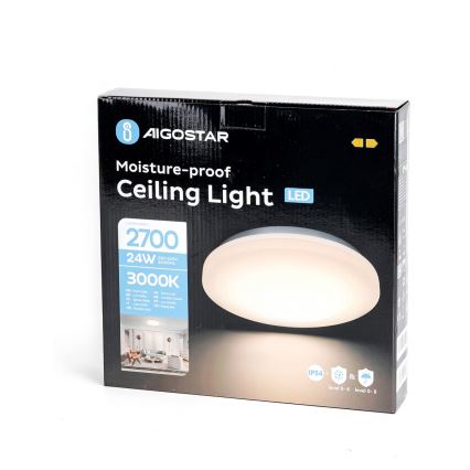 Aigostar - LED Stropna svjetiljka za kupaonicu LED/24W/230V 3000K IP54