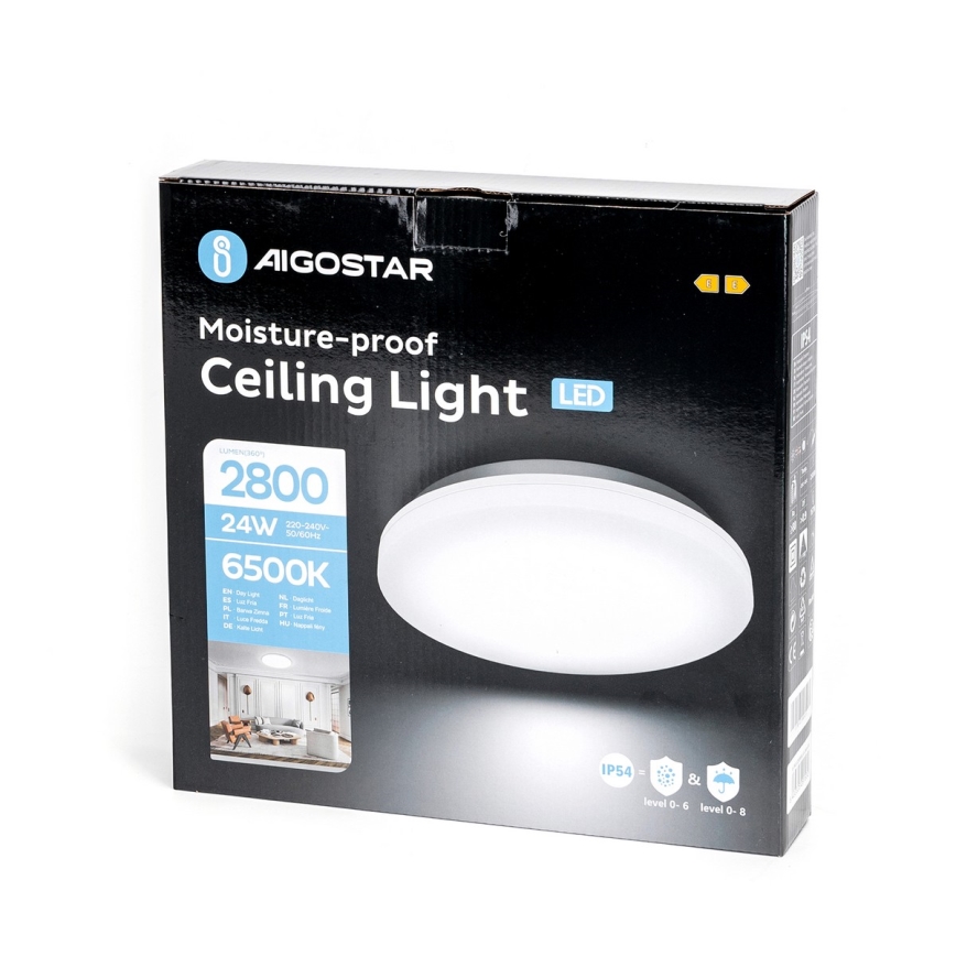 Aigostar - LED Stropna svjetiljka za kupaonicu LED/24W/230V 6500K IP54