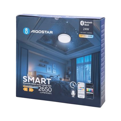 Aigostar - LED Prigušiva stropna svjetiljka za kupaonicu MESH Smart LED/24W/230V 3000-6500K IP44 + daljinski upravljač