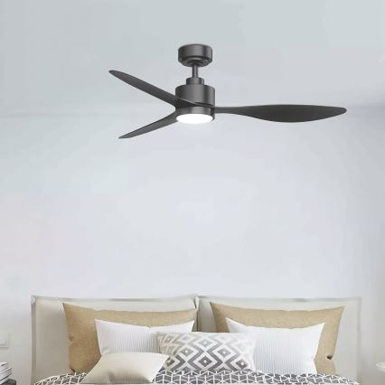 Aigostar - LED stropni ventilator s prigušivanjem svjetla LED/20W/230V 2700-6500K 132cm crni + daljinski upravljač