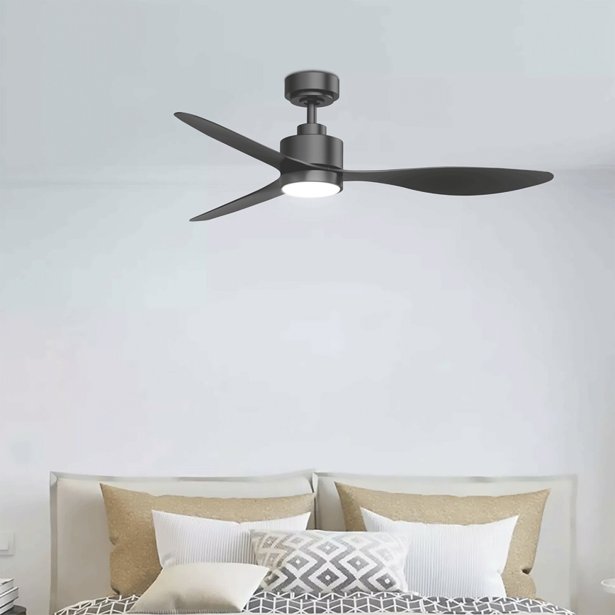 Aigostar - LED stropni ventilator s prigušivanjem svjetla LED/20W/230V 2700-6500K 132cm crni + daljinski upravljač