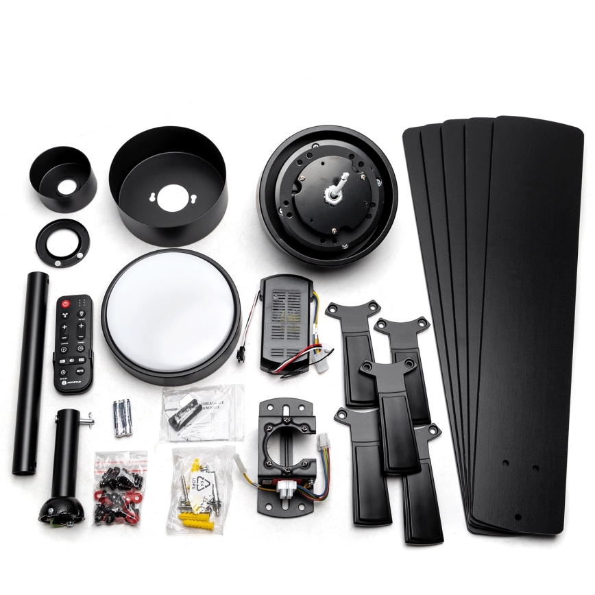 Aigostar - LED stropni ventilator s prigušivanjem svjetla LED/20W/230V 2700-6500K 132cm crni + daljinski upravljač