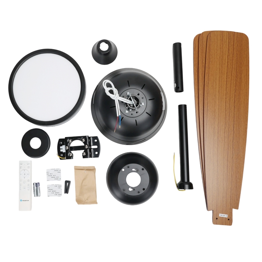 Aigostar - LED stropni ventilator s prigušivanjem svjetla LED/20W/230V 2700-6500K 132 cm smeđa + daljinski upravljač