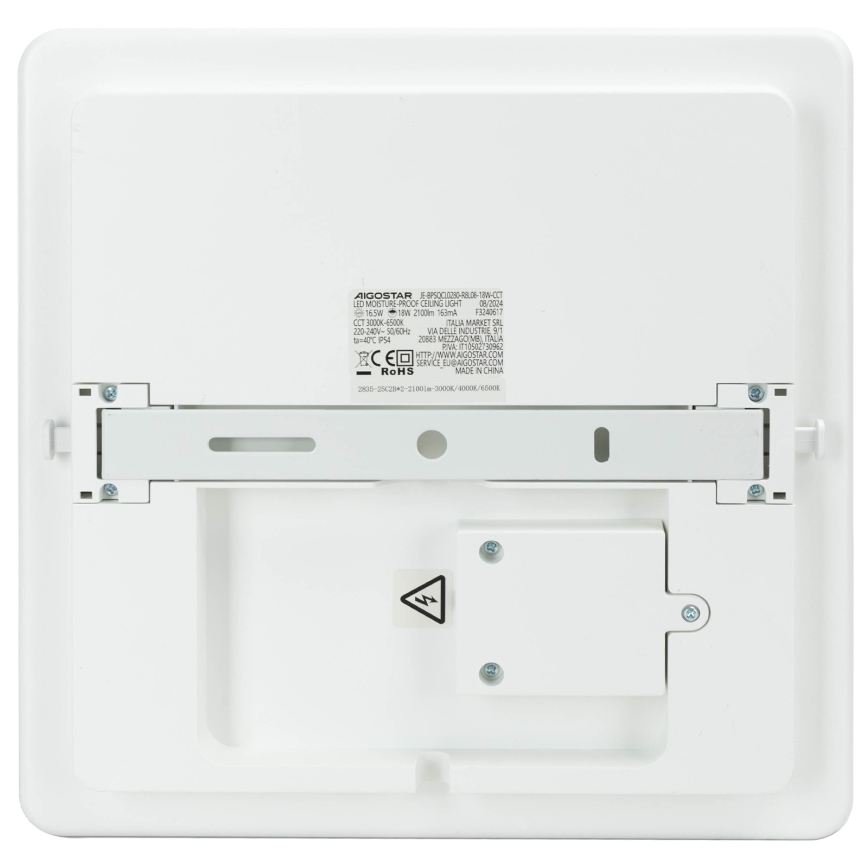 Aigostar - LED stropna svjetiljka za kupaonicu s mogućnošću prigušivanja LED/18W/230V 3000K-6500K IP54 + daljinski upravljač