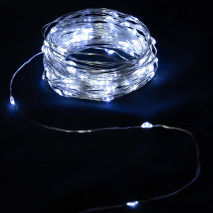 Aigostar - LED vanjski niz 50xLED/3xAA IP44 5,3 m hladno bijela