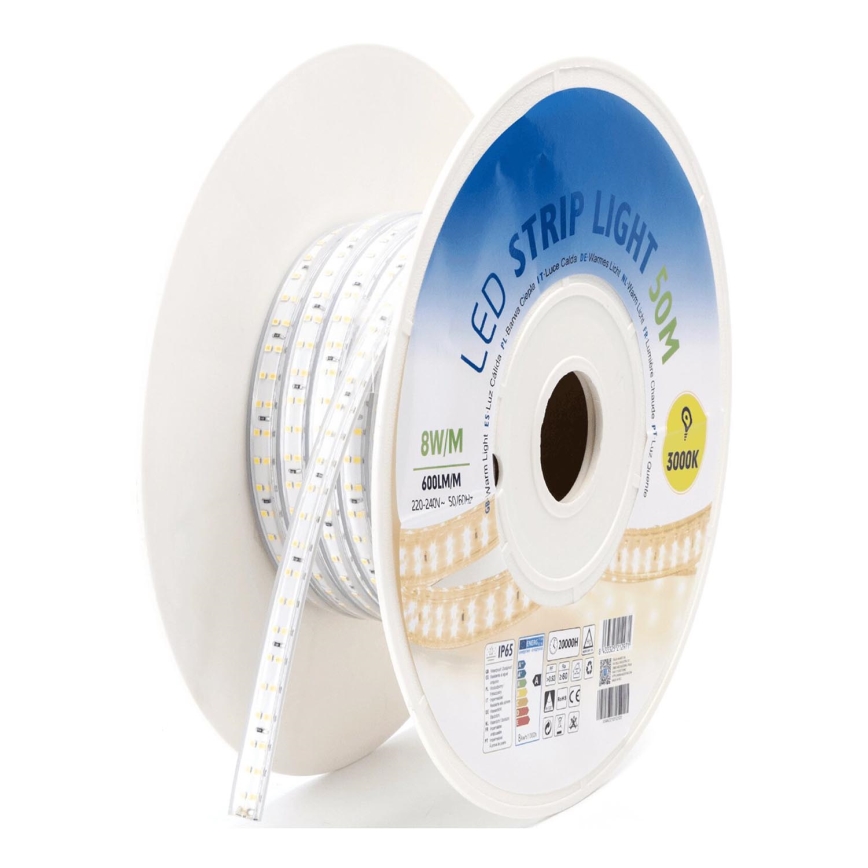 Aigostar - LED traka 400 W, 230 V, 50 m, 3000 K, IP65