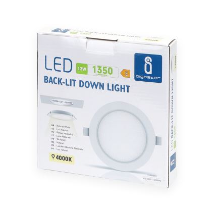 Aigostar - LED Ugradbena svjetiljka LED/12W/230V 4000K pr. 17,5 cm bijela