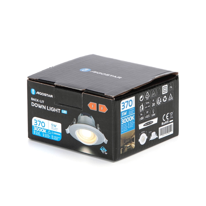 Aigostar - LED Ugradbena svjetiljka LED/5W/230V 3000K promjera 8,5 cm bijela