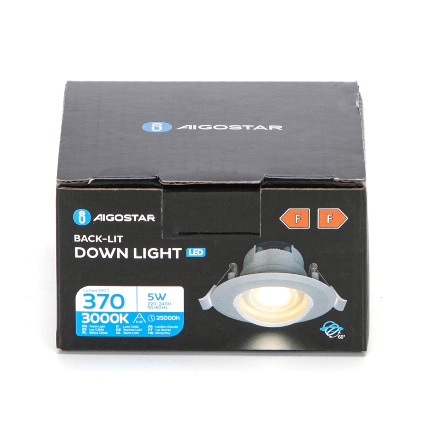 Aigostar - LED Ugradbena svjetiljka LED/5W/230V 3000K promjera 8,5 cm bijela