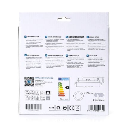 Aigostar - LED Ugradbena svjetiljka ULTRATHIN LED/16W/230V 6000K bijela