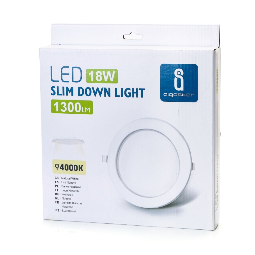 Aigostar - LED Ugradbena svjetiljka ULTRATHIN LED/18W/230V 4000K bijela