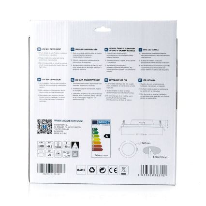 Aigostar - LED Ugradbena svjetiljka ULTRATHIN LED/24W/230V 4000K bijela