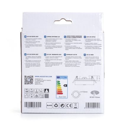 Aigostar - LED Ugradbena svjetiljka ULTRATHIN LED/6W/230V 3000K bijela