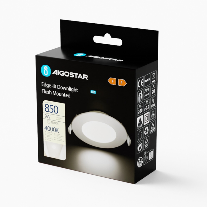 Aigostar - LED Ugradbena svjetiljka ULTRATHIN LED/9W/230V 4000K bijela
