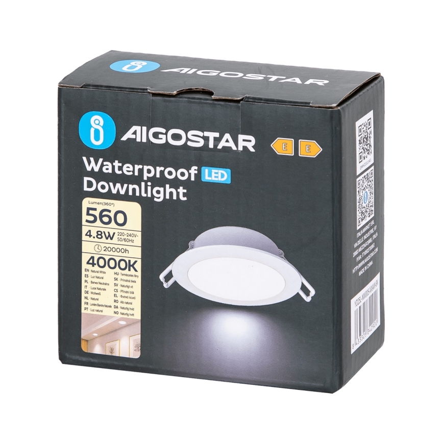 Aigostar - LED Ugradbena svjetiljka za kupaonicu LED/4,8W/230V 4000K bijela IP65