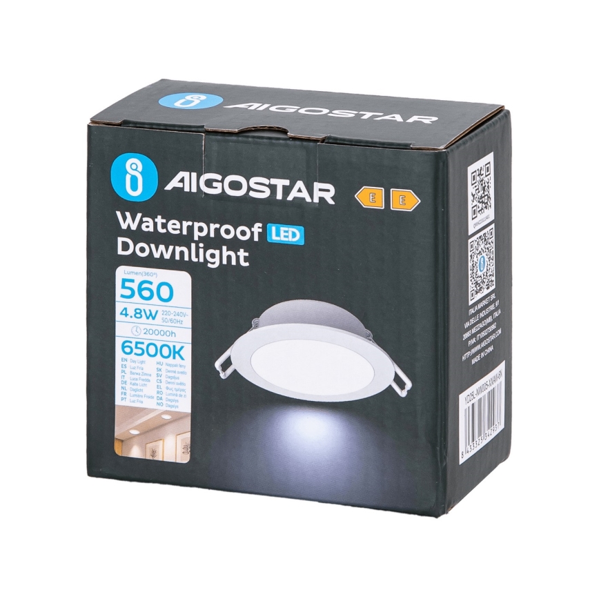Aigostar - LED Ugradbena svjetiljka za kupaonicu LED/4,8W/230V 6500K bijela IP65
