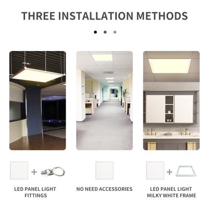Aigostar - LED Ugradbeni panel LED/40W/230V 3000K/4000K/6500K 60x60cm bijela