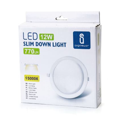 Aigostar - LED ugradna stropna svjetiljka LED/12W/230V 3000K Ø 17 cm bijela