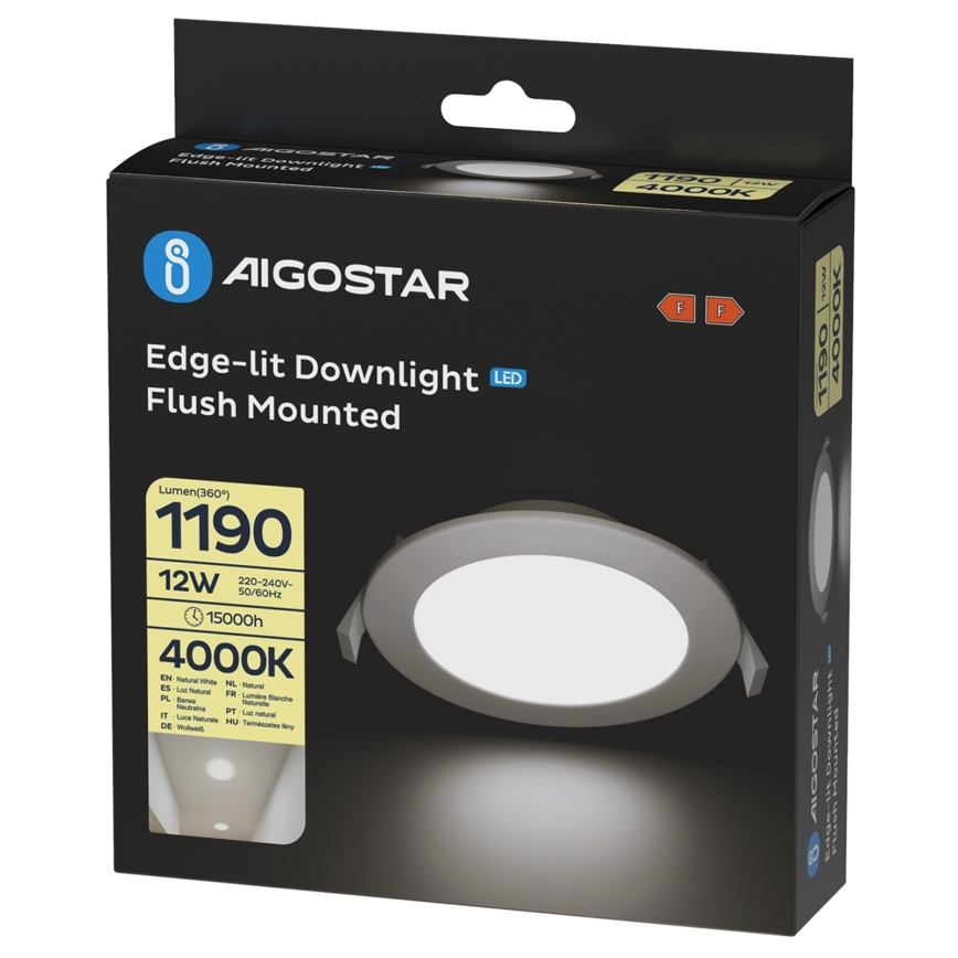 Aigostar - LED ugradna stropna svjetiljka LED/12W/230V 4000K Ø 17 cm bijela