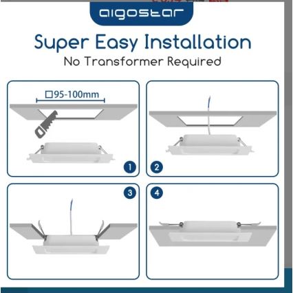 Aigostar - LED ugradna svjetiljka LED/6W/230V 3000K 12x12 cm bijela