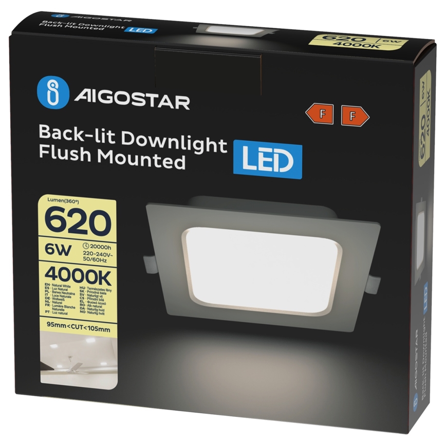 Aigostar - LED ugradna svjetiljka LED/6W/230V 4000K 12x12 cm bijela