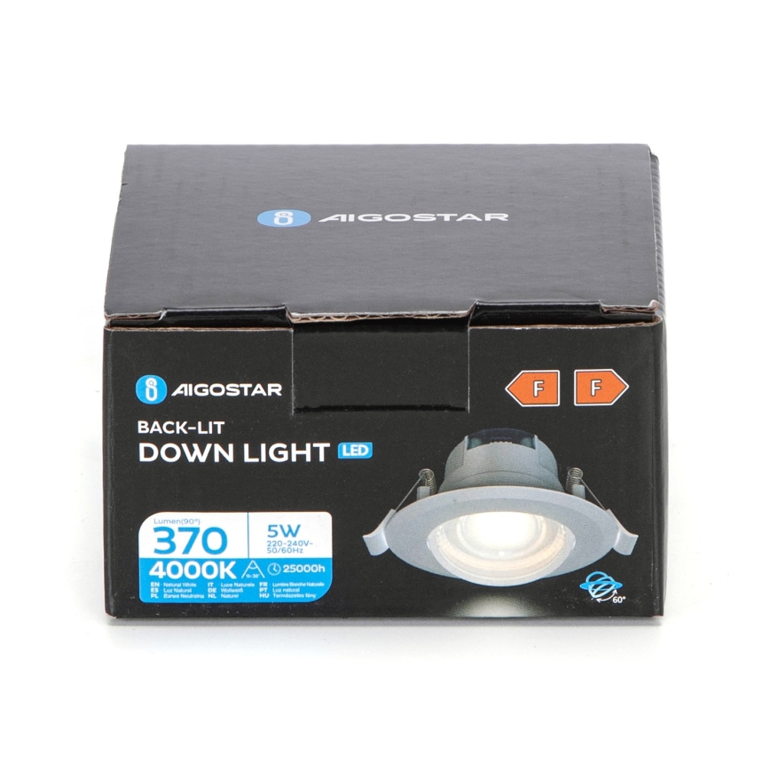 Aigostar - LED Ugradna svjetla LED/5W/230V 4000K promjer 8,5 cm bijela