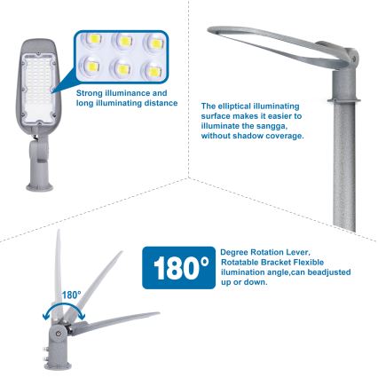 Aigostar - LED ulična svjetiljka SLIM LED/200W/230V 6500K IP65