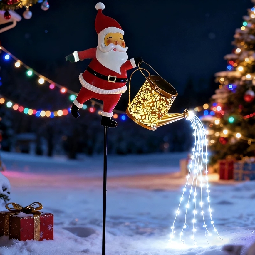 Aigostar - LED vanjska božićna dekoracija 120xLED/8 funkcija 80 cm IP44 Santa/hladno bijela