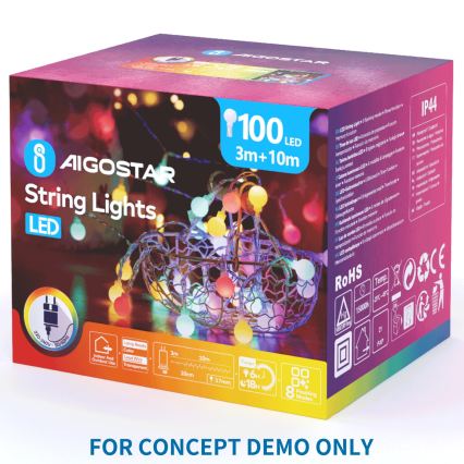 Aigostar - LED vanjska božićna dekoracija 120xLED/8 funkcija 80 cm IP44 Santa/hladno bijela