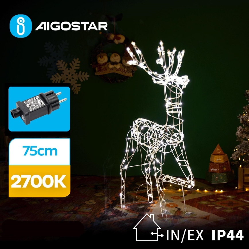 Aigostar - LED Vanjska božićna dekoracija LED/3,6W/31/230V 2700K 75 cm IP44 sob