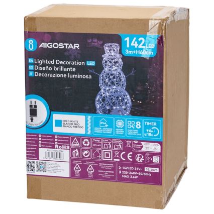 Aigostar - LED Vanjska božićna dekoracija LED/3,6W/31/230V 6500K 60 cm IP44 snjegović