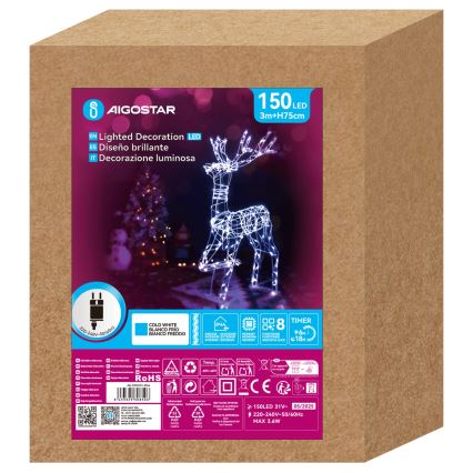 Aigostar - LED Vanjska božićna dekoracija LED/3,6W/31/230V 6500K 75 cm IP44 sob