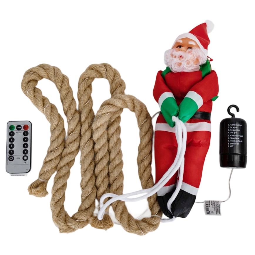 Aigostar - LED vanjska božićna dekoracija LED/4xAA IP44 Djed Božićnjak s padobranom